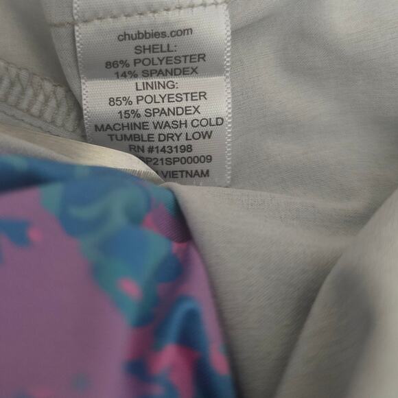 Chubbies Heathered Gray Blue Pink Design Men's Summer Shorts Swim Trunks 2XL - Picture 6 of 6